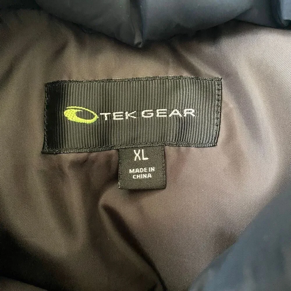 Tek Gear men XL full zip outerwear puffer vest black